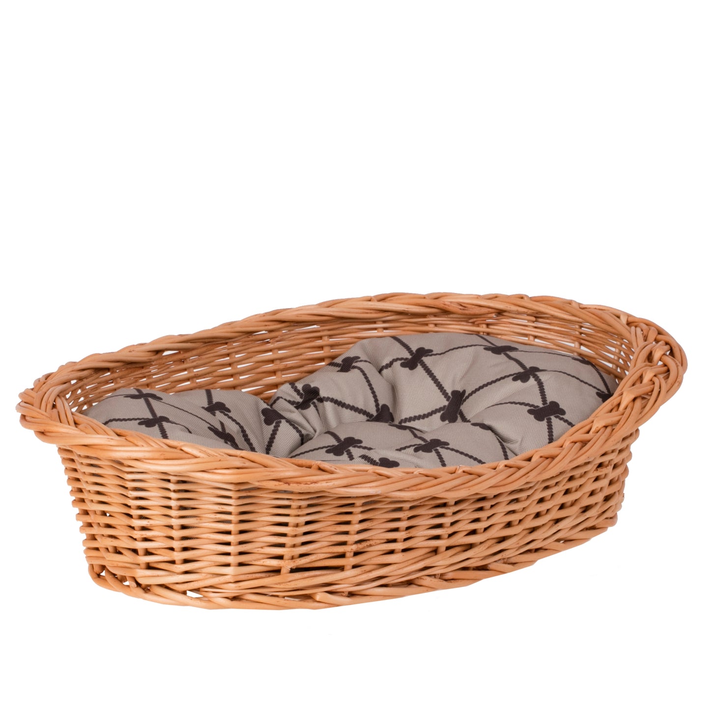 Enovia wiklinowy kosz dla psa i kota z poduszką TheWickerStories