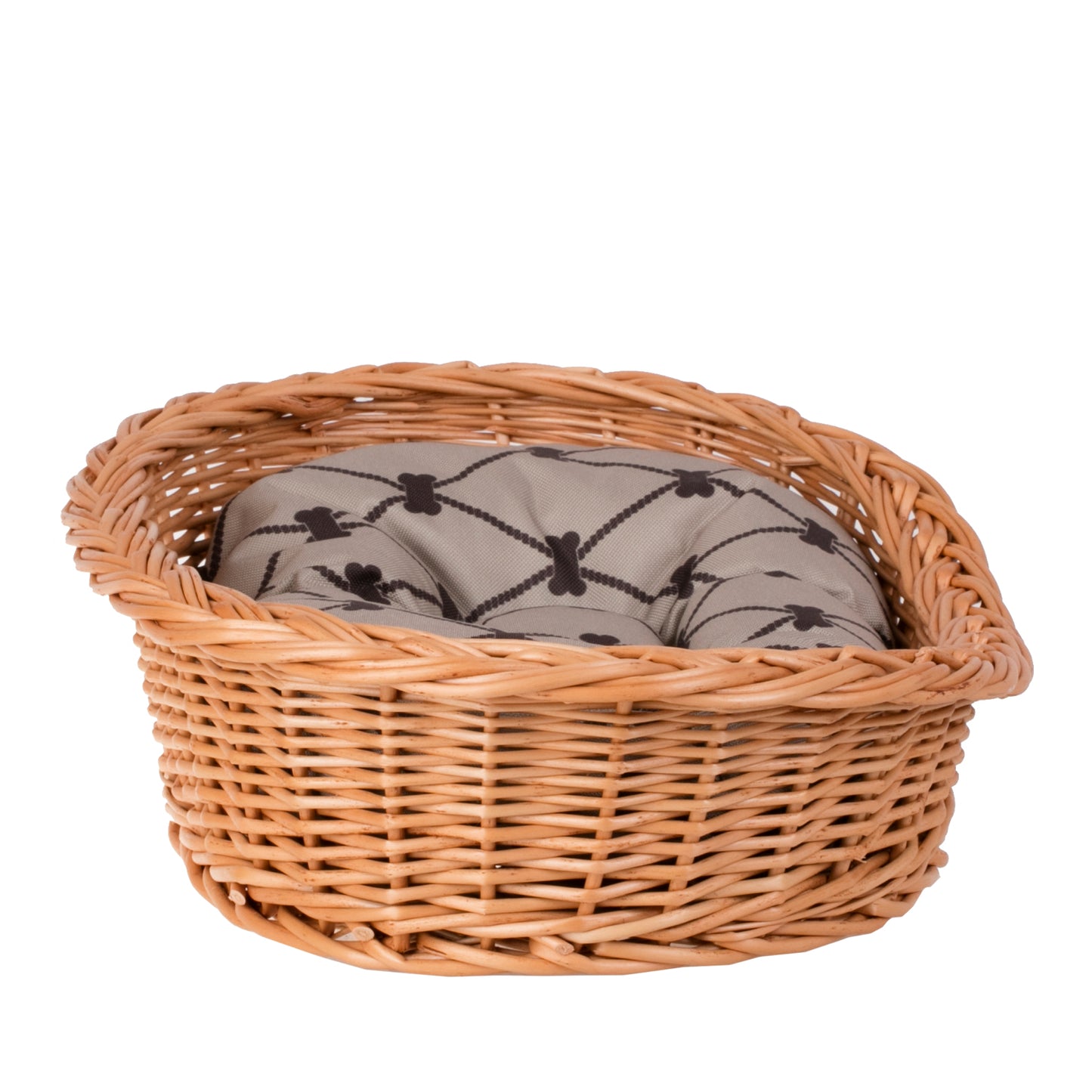 Enovia wiklinowy kosz dla psa i kota z poduszką TheWickerStories