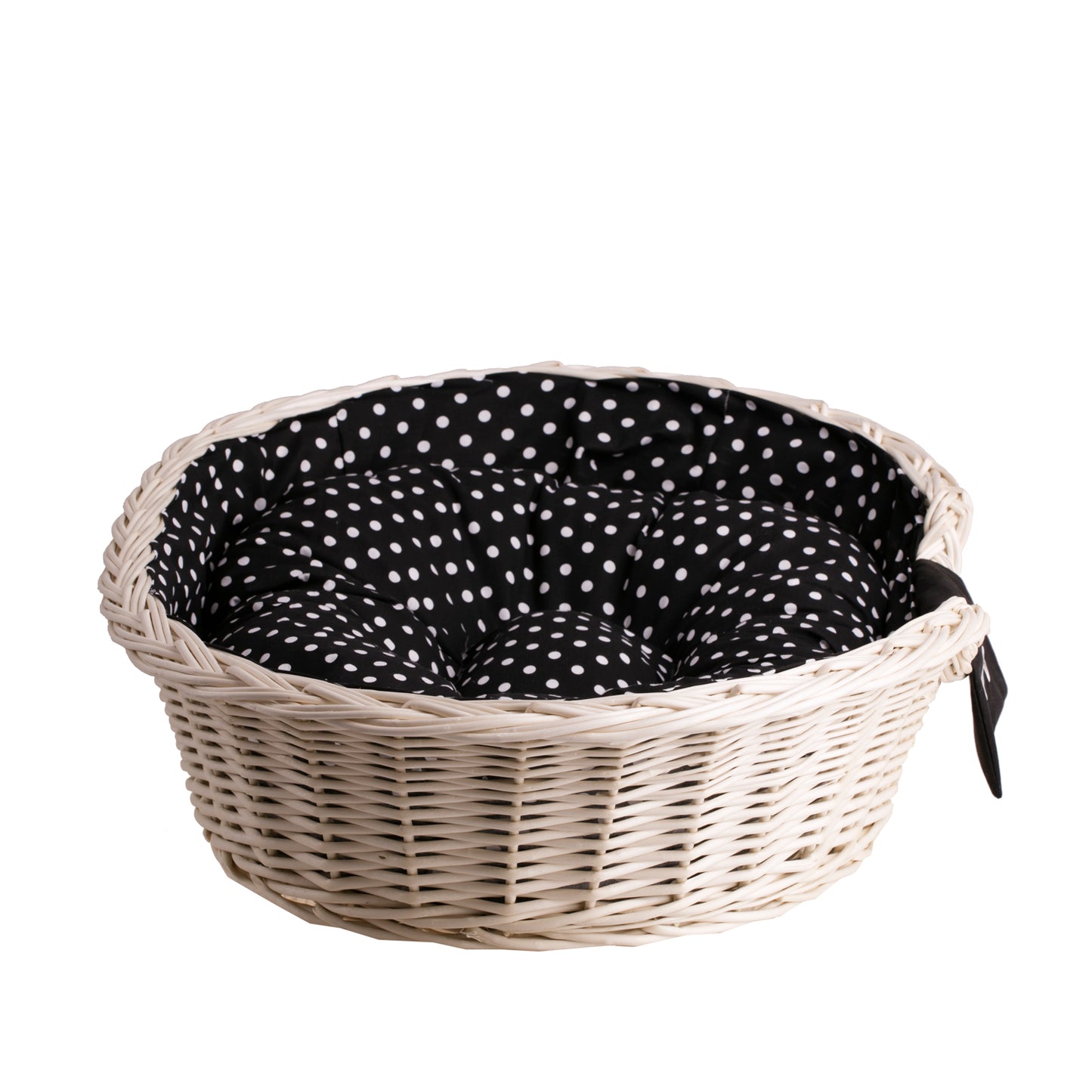 Esmira wiklinowy kosz dla psa i kota z poduszką, personalizowany TheWickerStories