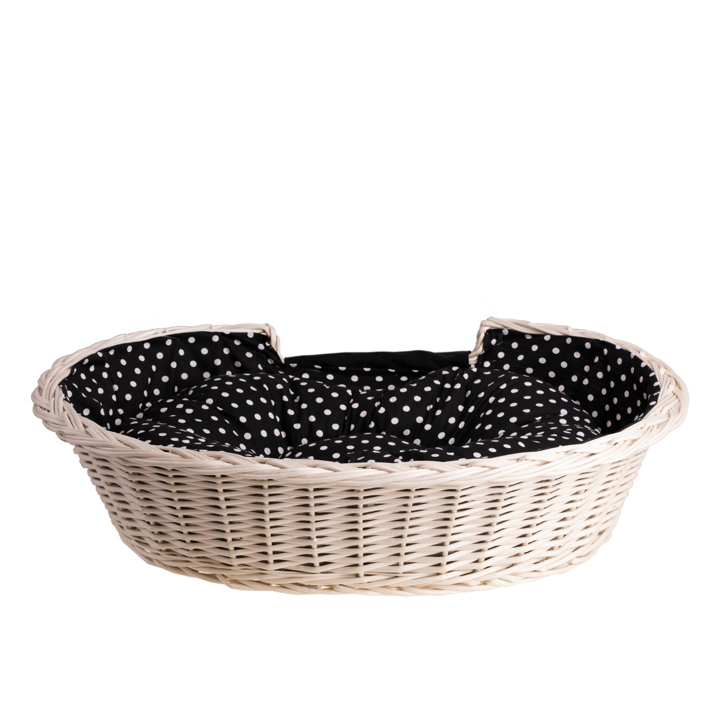 Esmira wiklinowy kosz dla psa i kota z poduszką, personalizowany TheWickerStories