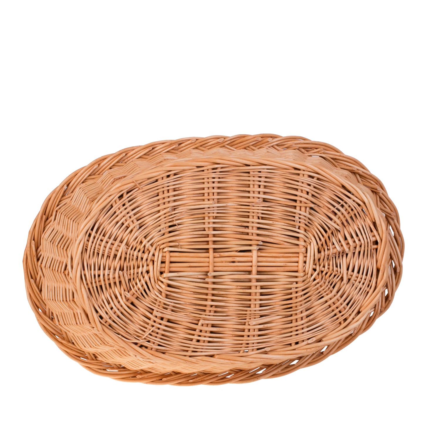 Enovia wiklinowy kosz dla psa i kota z poduszką, z niskim wejściem TheWickerStories