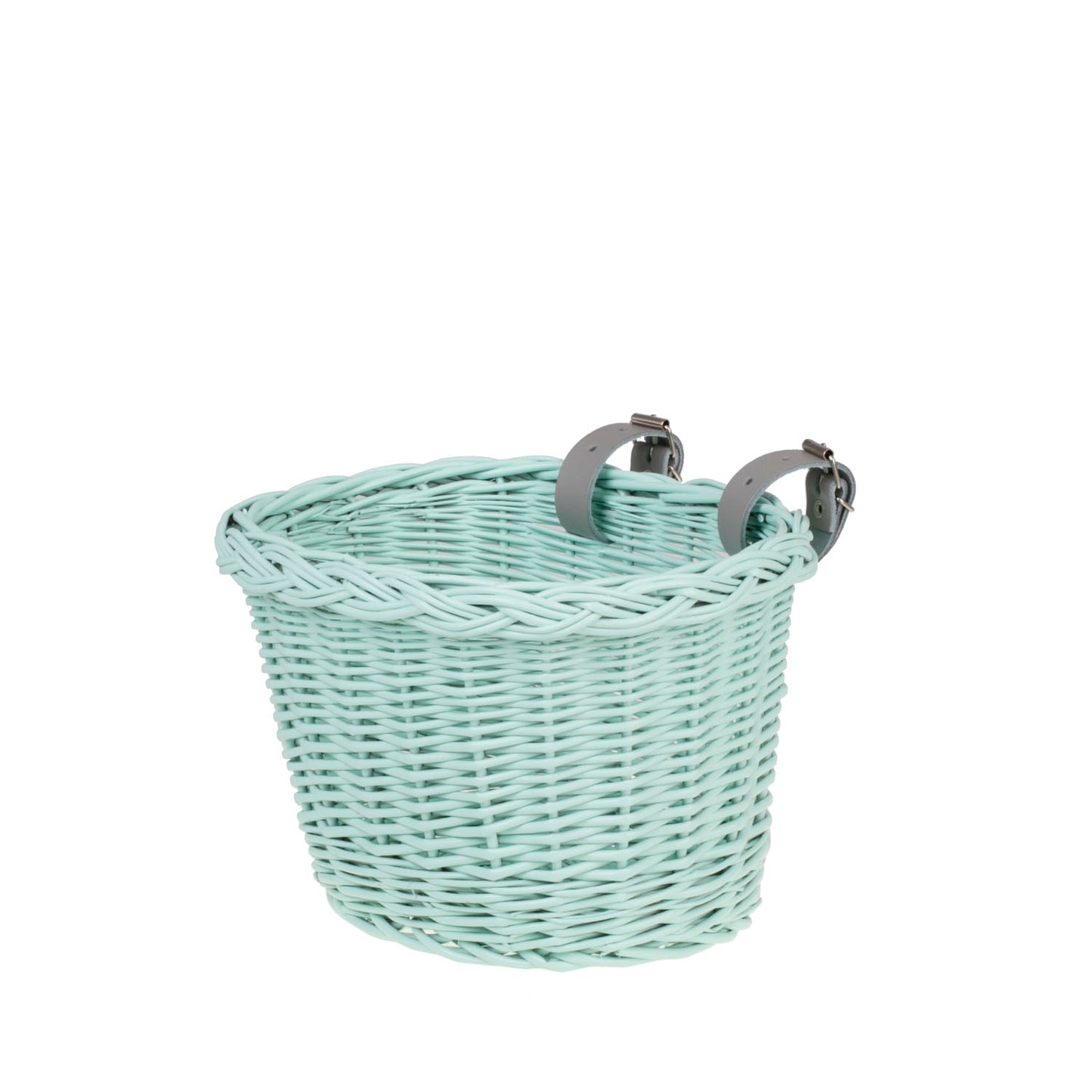 Paulus wiklinowy koszyczek rowerowy z paskami TheWickerStories