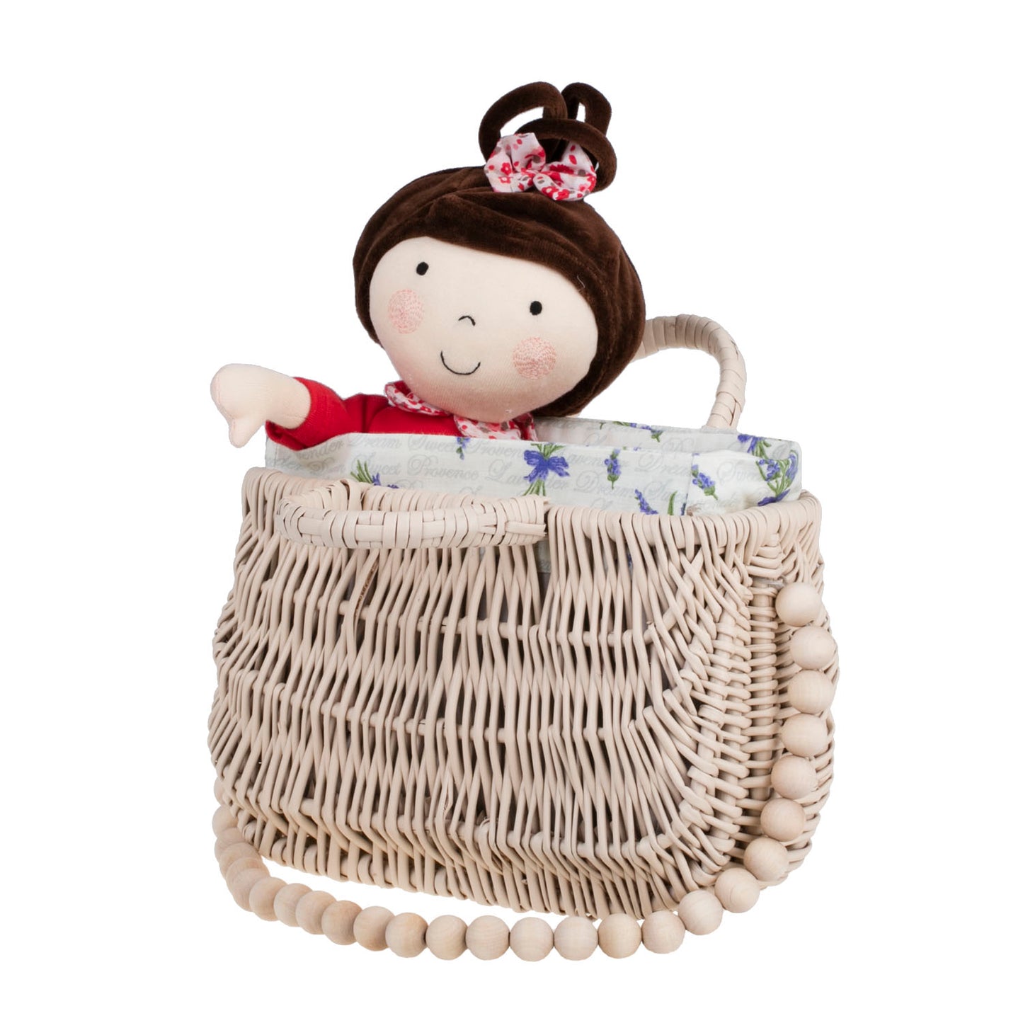 Raja wiklinowa torebka z białym obszyciem i uchwytem TheWickerStories