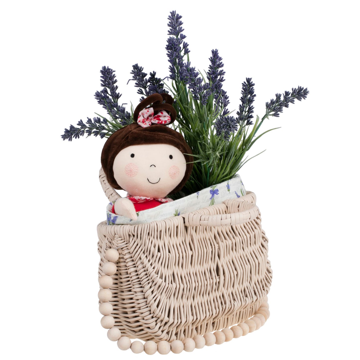 Raja wiklinowa torebka z białym obszyciem i uchwytem TheWickerStories