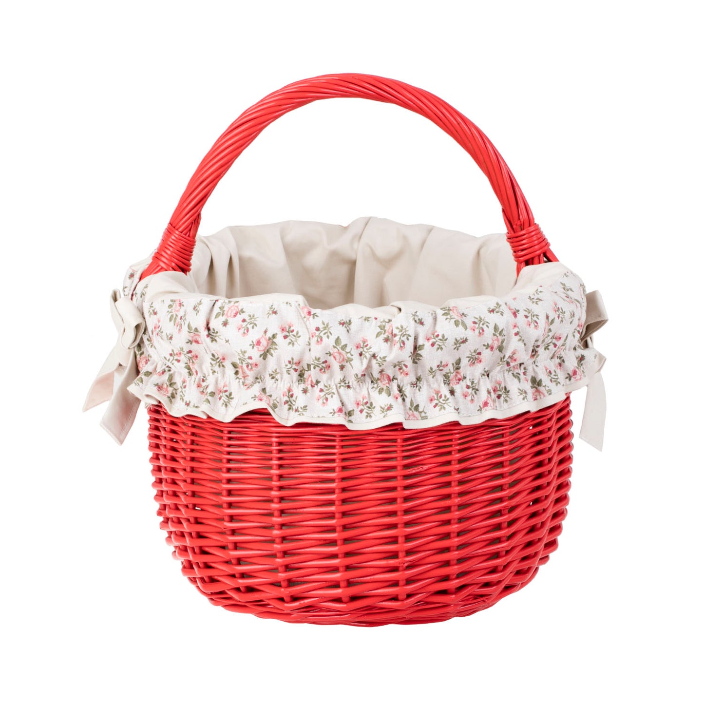 Werburga kosz na zakupy z rączką wiklinową i białym obszyciem TheWickerStories