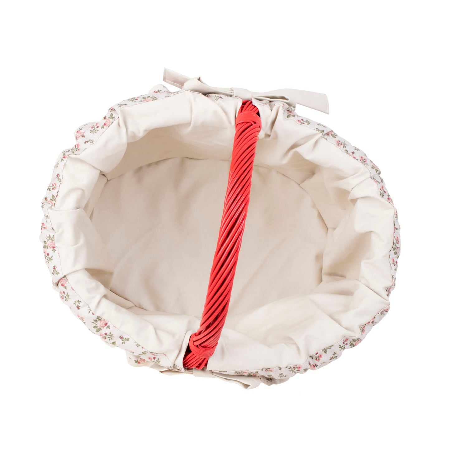 Werburga kosz na zakupy z rączką wiklinową i białym obszyciem TheWickerStories