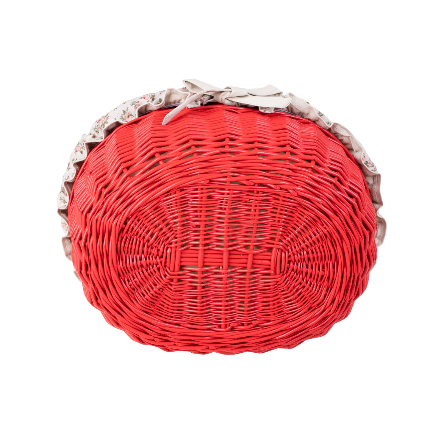 Werburga kosz na zakupy z rączką wiklinową i białym obszyciem TheWickerStories