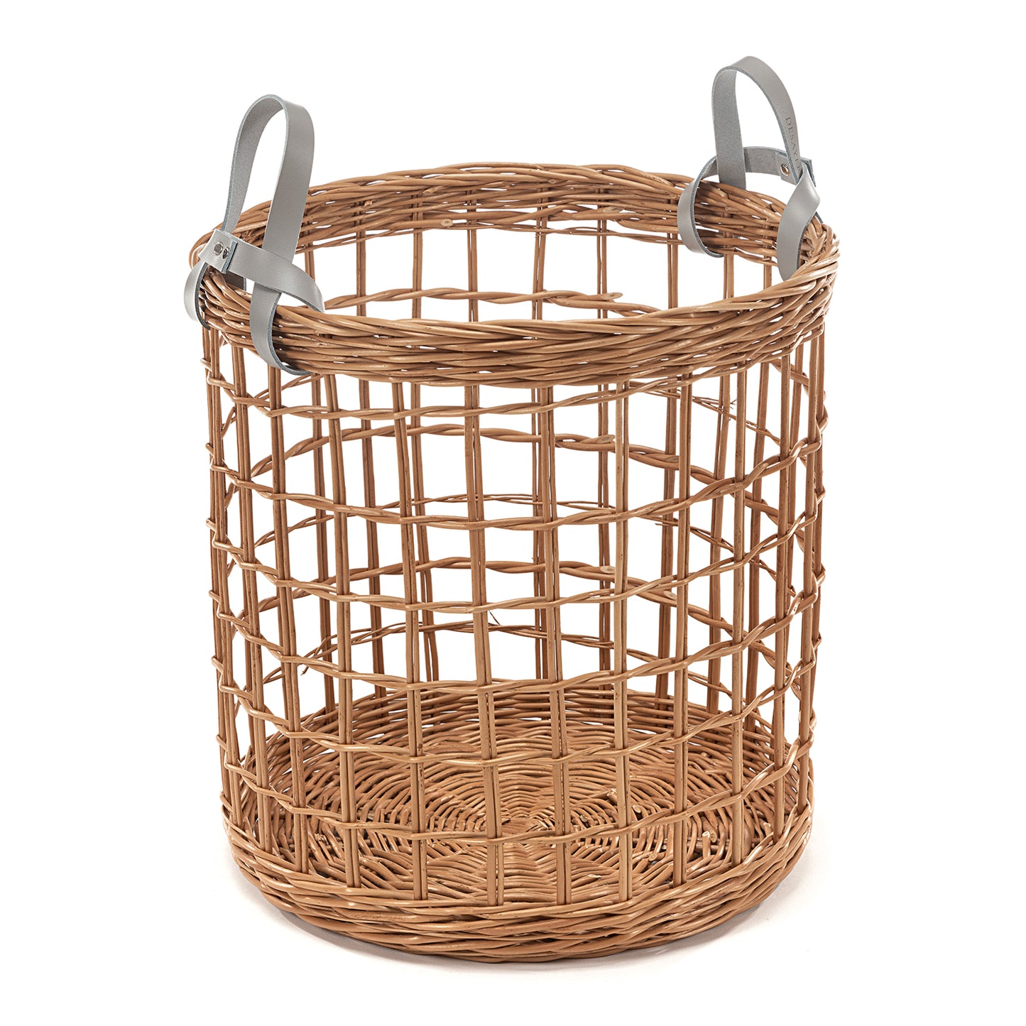 Minoria wiklinowy kosz do przechowywania z dwoma skórzanymi uchwytami TheWickerStories