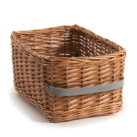 Lalina wiklinowy kosz do przechowywania i serwowania pieczywa, z dwoma skórzanymi uchwytami TheWickerStories