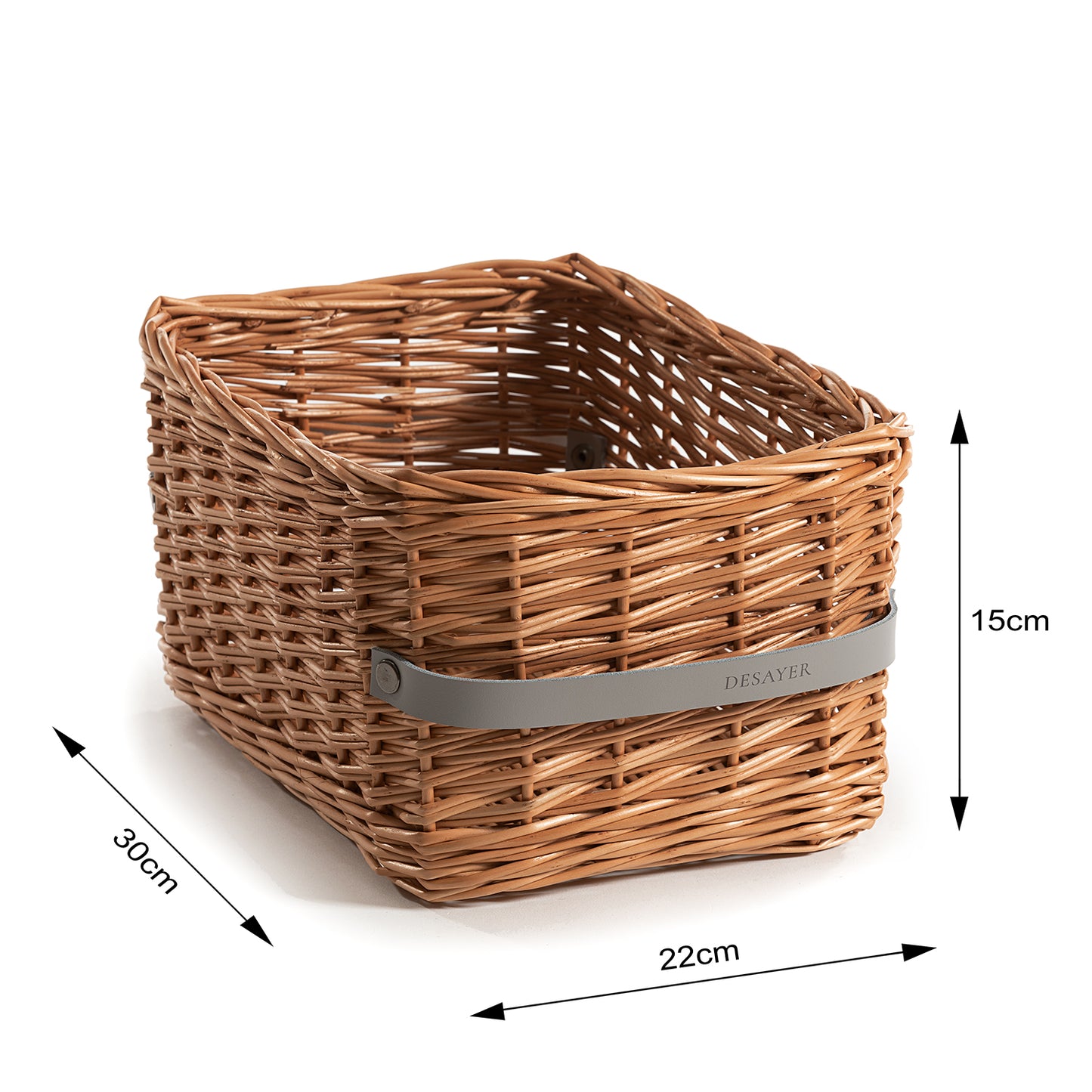 Lalina wiklinowy kosz do przechowywania i serwowania pieczywa, z dwoma skórzanymi uchwytami TheWickerStories