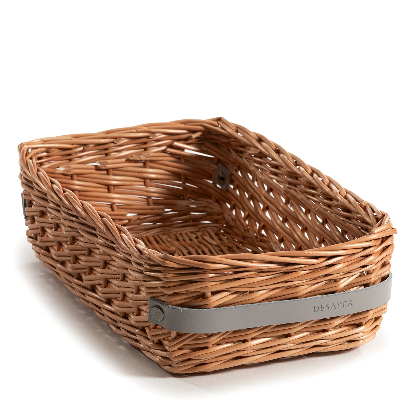 Lalina wiklinowy kosz do przechowywania i serwowania pieczywa, z dwoma skórzanymi uchwytami TheWickerStories