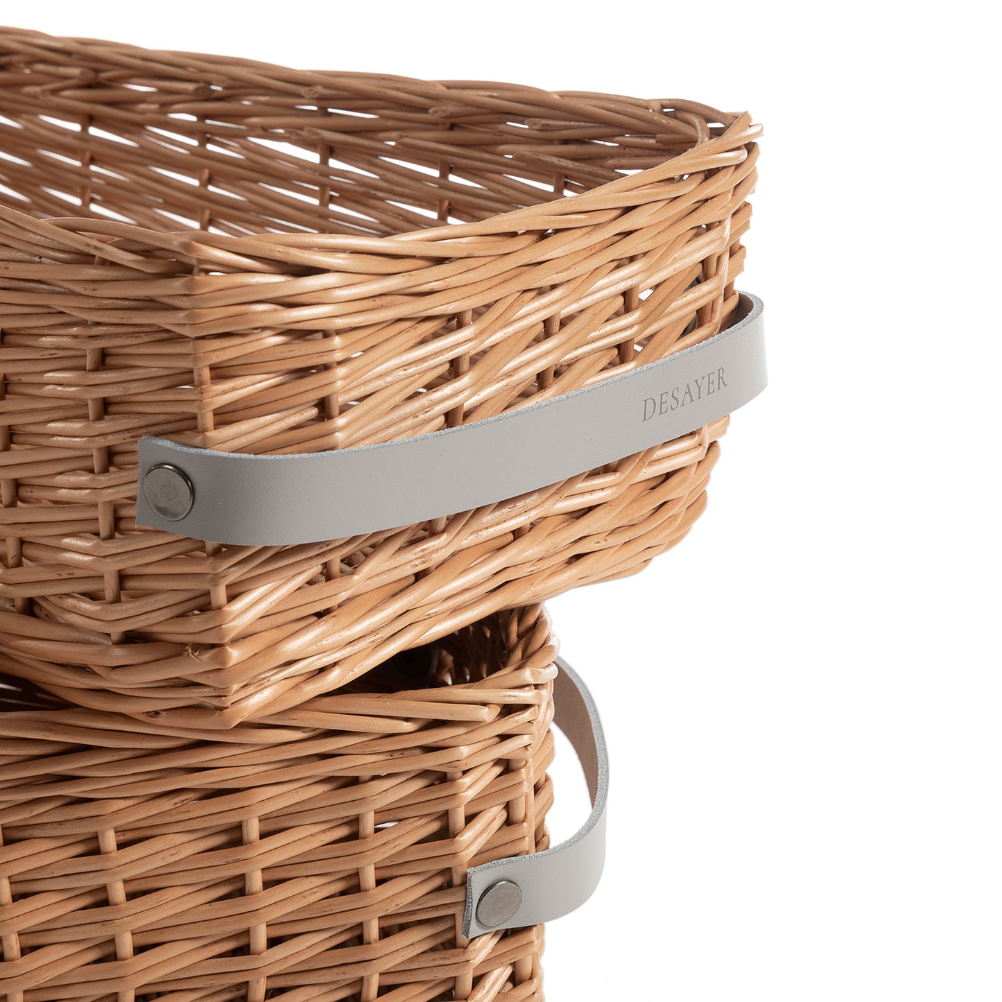 Lalina wiklinowy kosz do przechowywania i serwowania pieczywa, z dwoma skórzanymi uchwytami TheWickerStories
