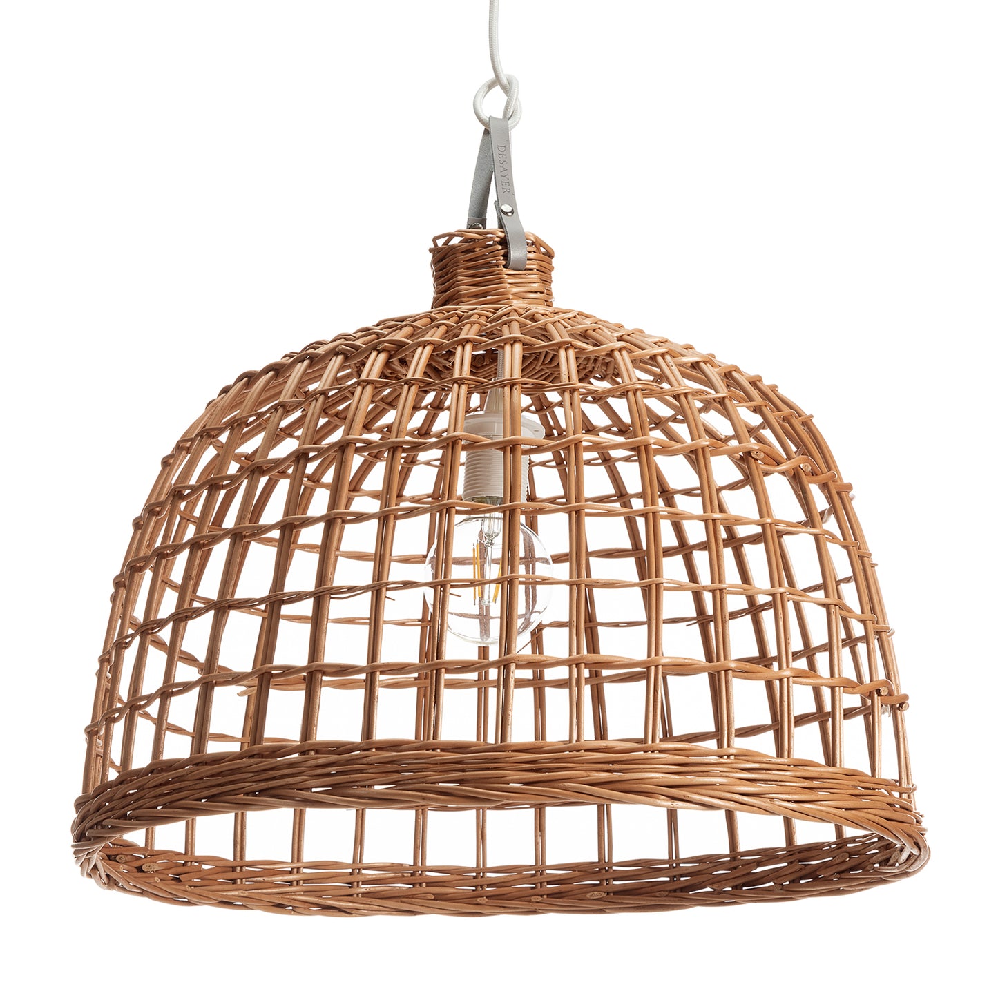 Cyris wiklinowy klosz do lampy wiszącej, ręcznie pleciony, z uchwytem TheWickerStories