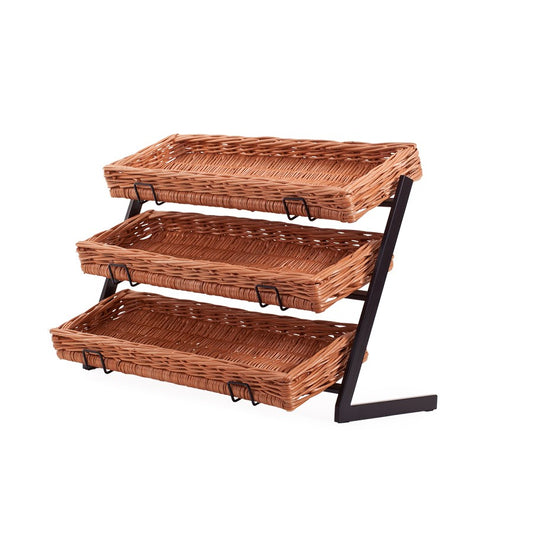 Kerodon stojak metalowy z 3 wiklinowymi koszykami TheWickerStories