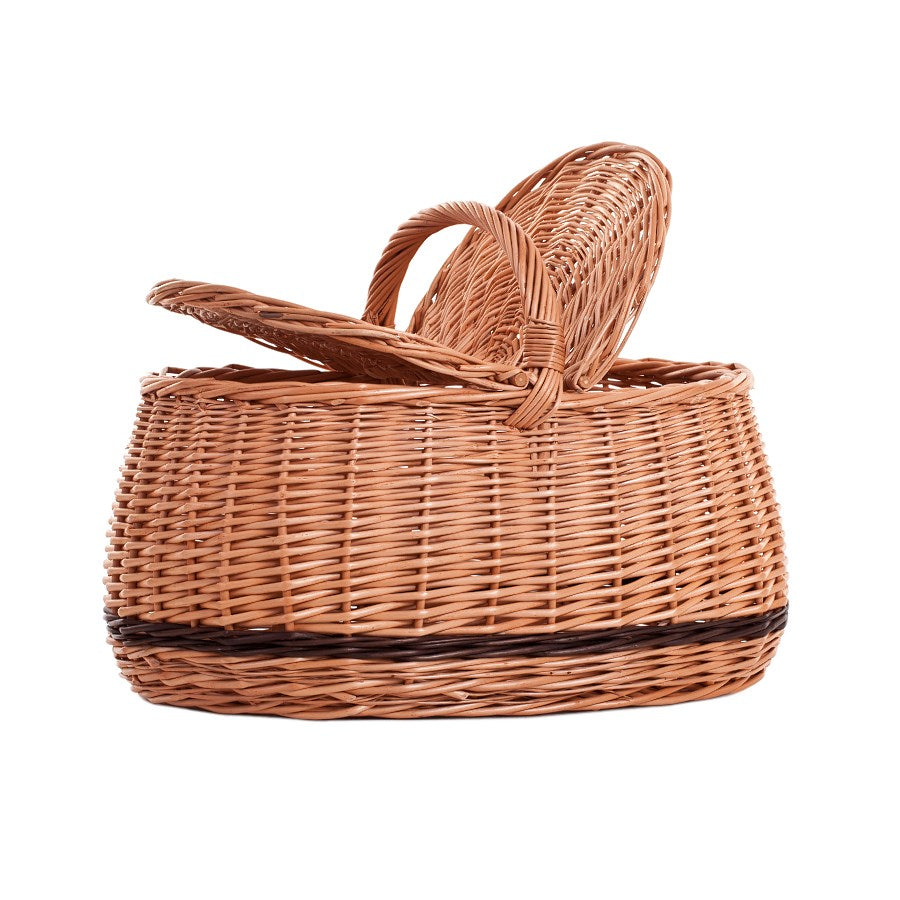 Kardia wiklinowy kosz piknikowy z pokrywą i rączką