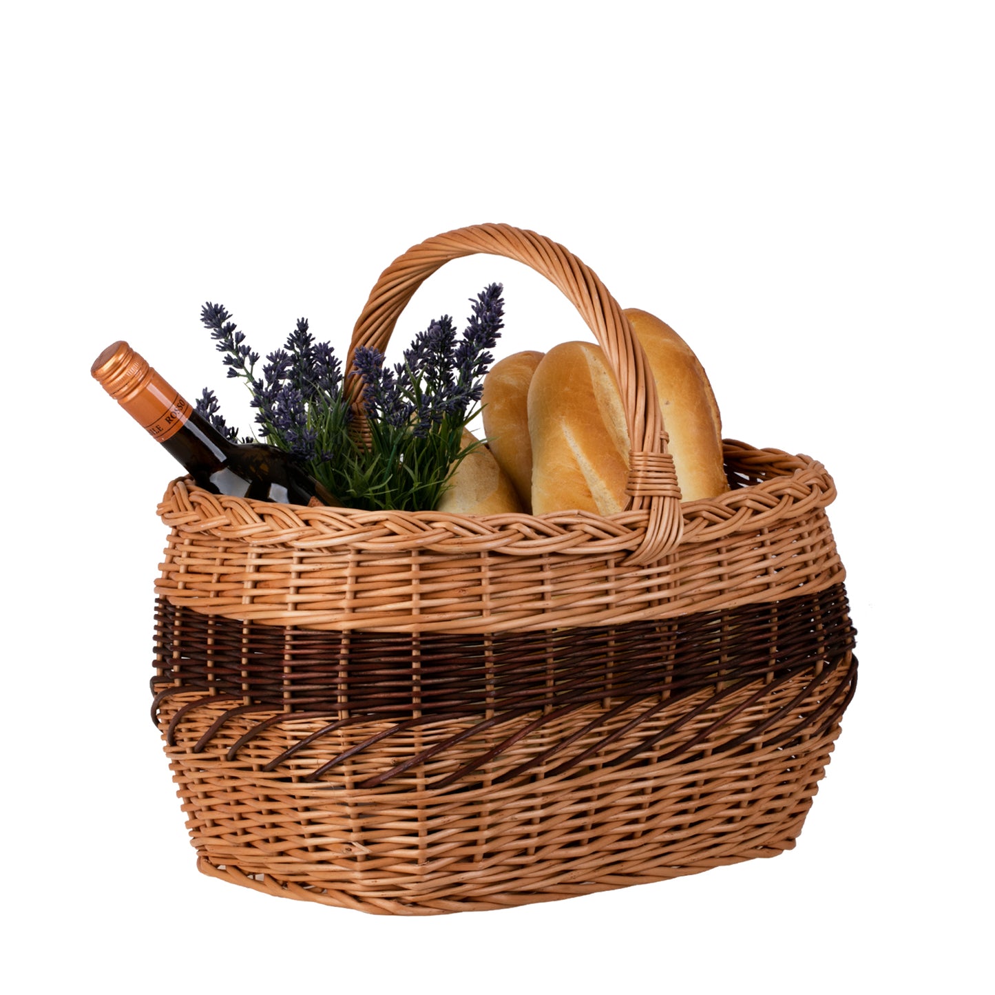 Walburga kosz na zakupy z rączką wiklinową TheWickerStories