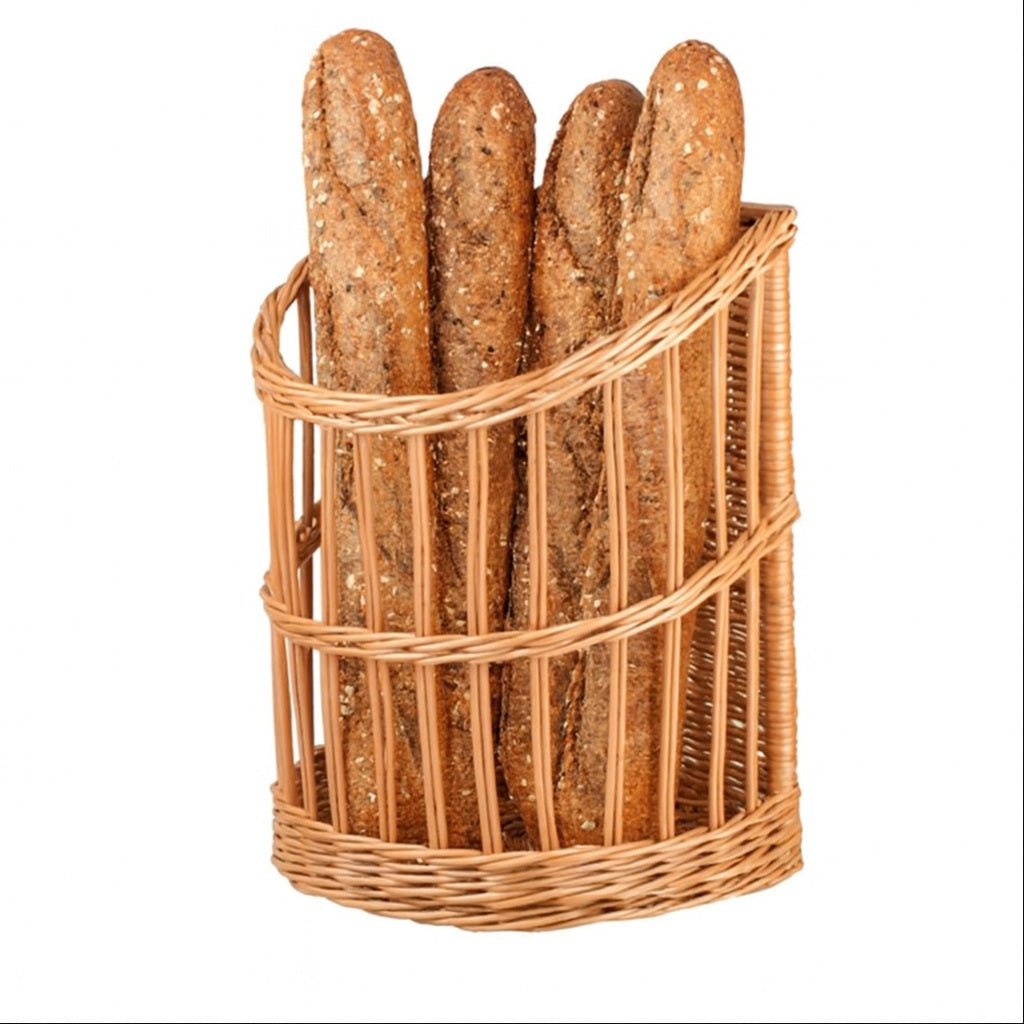 Borago wiklinowy kosz na bagietki do kuchni i sklepu, stojący ekspozytor TheWickerStories