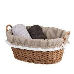 Ovale rieten wasmand speelgoedmand met deksel 60x44x23 cm