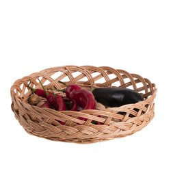 Wicker round storage basket decorative handmade  Ø27 H9 cm