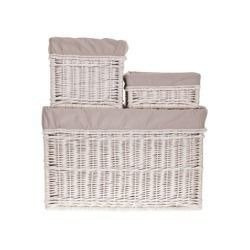 3 Regalkörbe aus Weide  S 30x30 H15 M 30x30 H30 L 60x40 H40