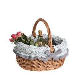 Einkaufskorb   Geschenkkorb aus Weide 42x34 H23/36 cm