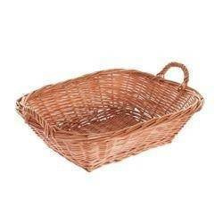 Wicker Rectangular Tray with Handles decorative 40x30 H 12/15 cm