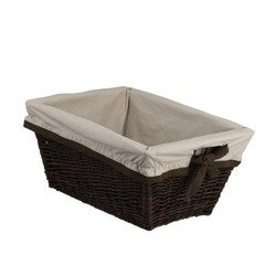 RECTANGULAR LARGE BASKET FOR TOYS ROOMY WICKER BASKET FOR WOOD lined 54X43 H28 CM