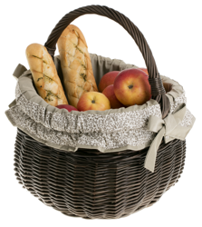 Einkaufskorb aus Weide, Weidenkorb in wengegrau 31x31 H25/40 cm