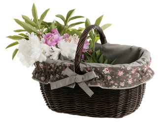 Rieten boodschappenmand met zoom 42x34 H20 cm