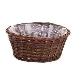 wicker round flower pot decorative handmade with foil Ø30 H12 cm