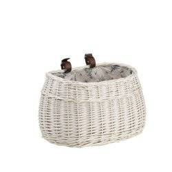whitewashed Wicker bike basket shopping basket handmade 35x17 H19 cm