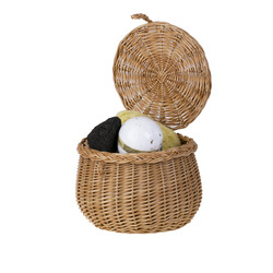 DECOR round WICKER CASKET handmade  Ø22 H15 CM