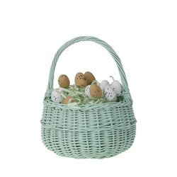 Decor Geschenkkorb, Osterkorb aus Weide - Mint Ø:15 H 10/20 cm