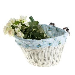 Wicker Bike Basket Lined handmade vintage retro 42x37 H24 cm