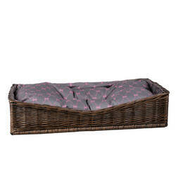 BONNIE WICKER RECTANGULAR PET BED DOG BED WITH PILLOW ECO PET HOUSE 80X50 H10/19 CM