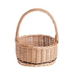 round wicker basket gift basket with handle decorative handmade in 4 sizes