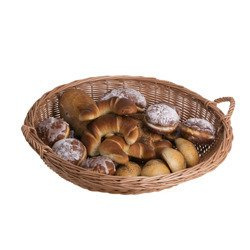 Wicker round display tray decorative handmade  Ø45 H7/20 cm