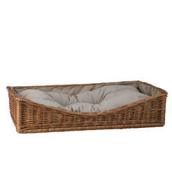 BONNIE WICKER RECTANGULAR PET BED DOG BED WITH PILLOW ECO PET HOUSE 80X50 H10/19 CM