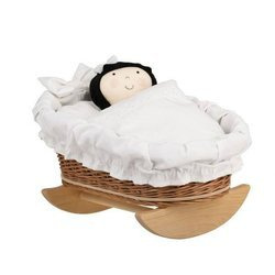 Mimi Schaukelbett Puppenwagen aus Weide 46X28 H 20/25  cm