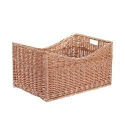 Wicker Rectangular Storage Basket with Plywood Bottom handmade 63x43 H33/26/33 cm