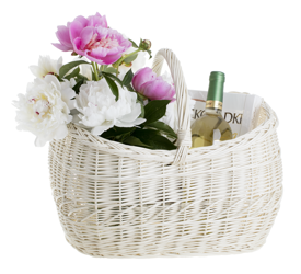 EINKAUFSKORB AUS WEIDE IN Weiß HANDARBEIT 44X32 H25/36 CM