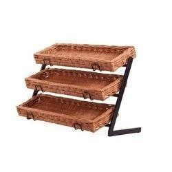 Metal Display Stand with wicker trays decorative 64x34 H44 cm
