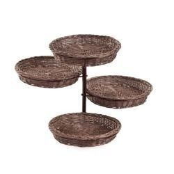 Metal Display stand with wicker trays for small and large stores Ø70 H46 cm
