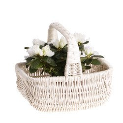 Decor WHITE WASH WICKER SMALL EASTER BASKET 24X16 H14 CM