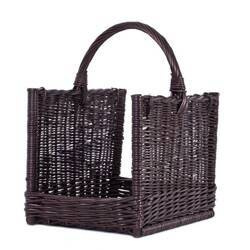 Paniers et porte-bûches pour cheminées en osier brut 50x35 H 33/47 cm
