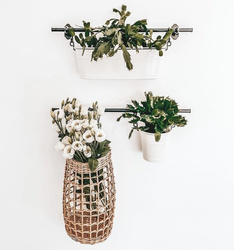 Wicker kitchen storage hanging basket decorative Ø24 H41/51 cm