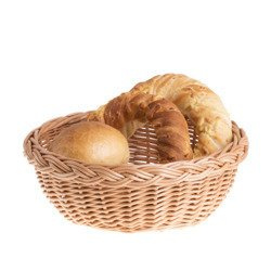 Wicker round tray decorative handmade Ø25 H9 cm