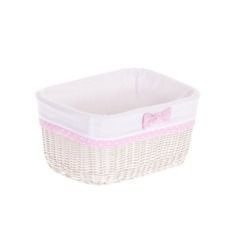 Rieten badkamerrekje gebleekt omzoomd 38x28 H20 cm