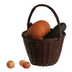 WICKER ROUND GARDEN BASKET storage basket handmade decorative Ø33 H25/40 CM