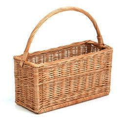 Wicker Rectangular Storage Basket with Handle decorative handmade 45x18 H 23/41 cm